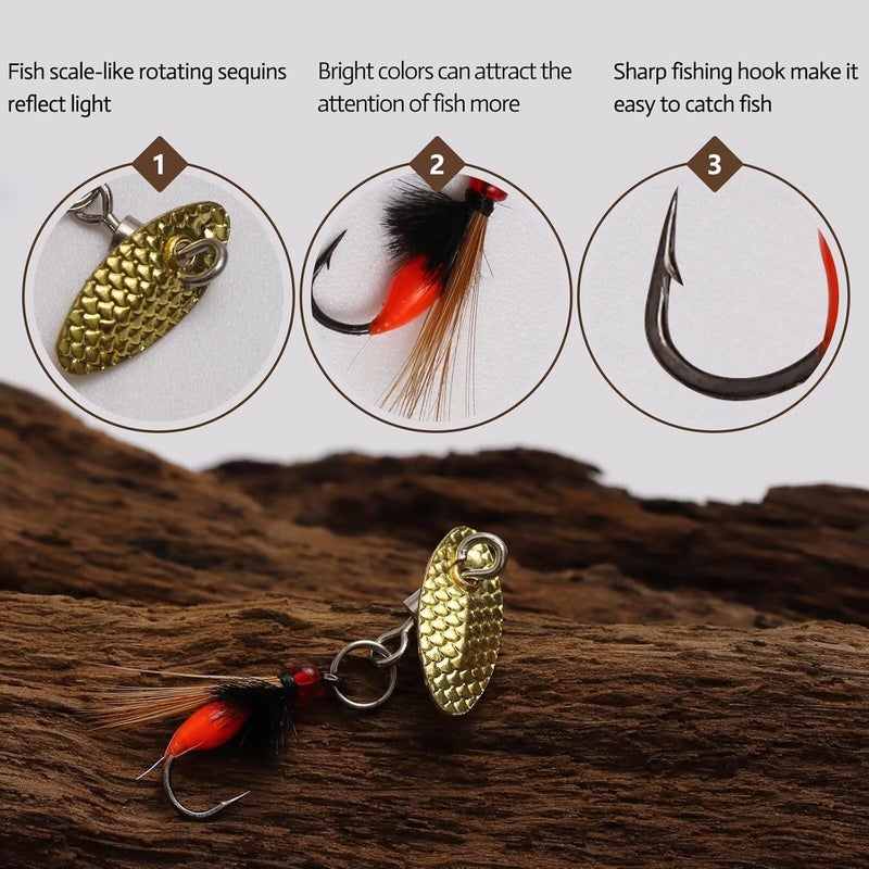 Dovesun Fly Fishing Lures Fly Fishing Flies Wet Fishing Flies Fishing Lures Fishing Spinner for Bass Sunfish Pike Trout 5PCS/10PCS - Image 4
